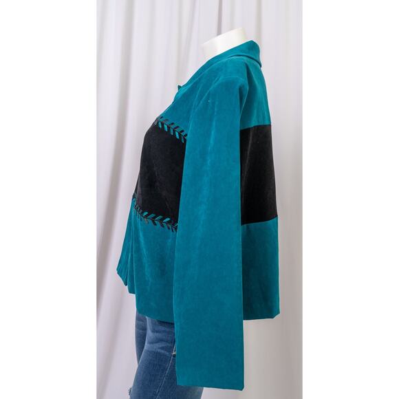 90s Western Cowgirl Core Accent Jacket W Shoulder Pads Sz 16 - Picture 4 of 5